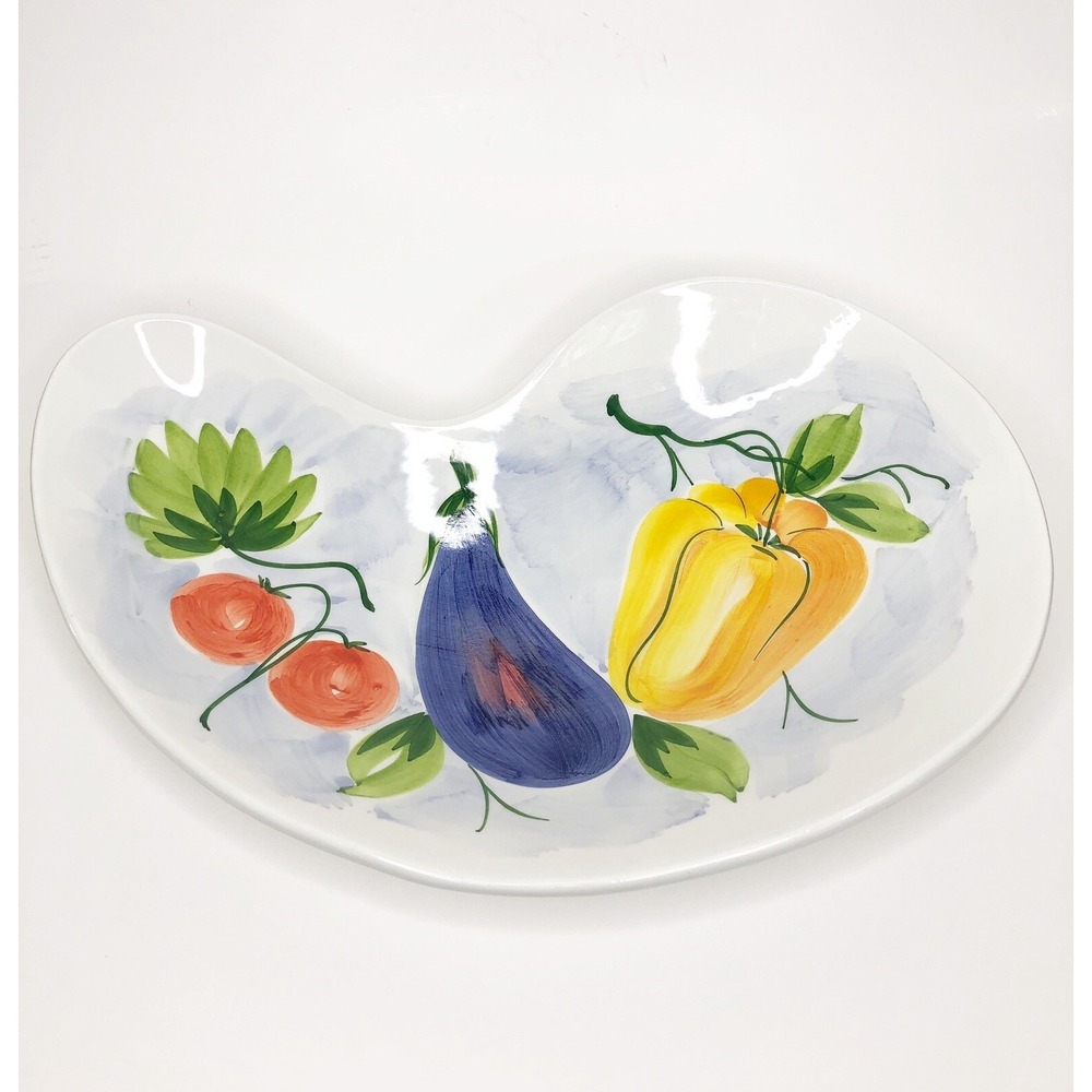 Crate & Barrel‎ Serving Platter Appetizer Dish Made In Italy Hand Painted